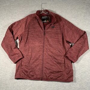 Ororo Heated Jacket Mens XL Red Fleece Full Zip Battery Pack Included Warm